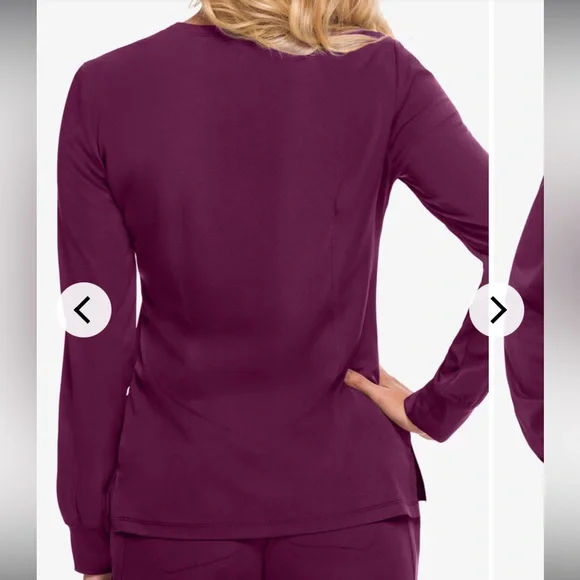 Scrub HH Works by Healing Hands Megan Women's 4-Pocket STRETCH Round Nec… - Picture 2 of 11